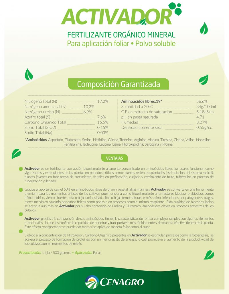 FICHA TÉCNICA Activador-Fertilizantes-Cenagro